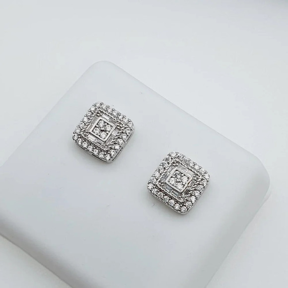"925 Sterling Silver Plated CZ Earrings, EVBRS467 - Picture 2 of 9